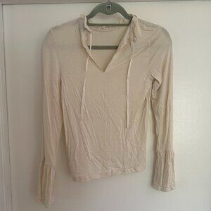 Top Shop Cream Long-Sleeve Top --SIZE 2